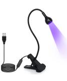 Geisofu 395nm UV Nail Lamp with Clamp | Portable Black Light LED UV Lamp for Gel Nails | 4 Dimming Levels | 5V USB Input - Buy Online on SooperMarket.com