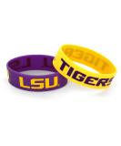 NCAA LSU Tigers Silicone Rubber Bracelet, 2-Pack - Buy Online on SooperMarket.com