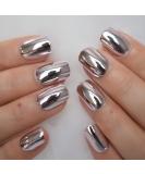 24pcs Metallic Chrome Short Length Press On Nails - Purple Solid Color Salon Manicure | High Shine Mirror Fake Nail Set - Round Tip Acrylic Nails - L5941-1 - Buy Online on SooperMarket.com