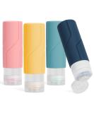 Alyvisun 4 Pack Silicone Travel Bottles for Toiletries Refillable & Leak-proof Travel Containers 100ml Small Size Squeezy Bottles for Shampoo Lotion Cosmetic - Buy Online on SooperMarket.com