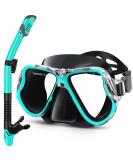 Greatever Dry Snorkel Set,Panoramic Wide View,Anti-Fog Scuba Diving Mask,Professional Snorkeling Gear Black Green Adults - Buy Online on SooperMarket.com