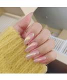 Pink Press on French Medium Coffin Fake Nails 24PCS - Glossy Wedding Party Acrylic Ballerina False Nails for Women & Teen Girls (Pearl Pink) - Buy Online on SooperMarket.com
