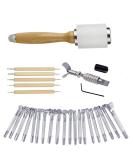 BANYOUR 20PCS Leather Stamping Set for DIY Saddle Making & Craft Stamps - Leather Carving Tools & Hammer - Buy Online on SooperMarket.com