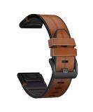 Abanen Leather Watch Bands for Fenix 6 / Fenix 5 / Fenix 7, QuickFit 22mm Soft Genuine Leather with Silicone Sweatproof Wrist Strap for Garmin Fenix 6 Pro/Sapphire,Instinct, EPIX 2,Approach S62/S60 Brown - Buy Online on SooperMarket.com