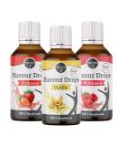 Borchers Flavor Drops Tasting Package |1 x raspberry strawberry and vanilla |3 x 30 ml |0 calories |Sweet fabric liquid |For cooking and baking |For drinks - Buy Online on SooperMarket.com