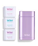 Wild - Natural Refillable Deodorant - Aluminium Free - Purple Case with Refill Variety Pack (3 x 40g) - Includes Fresh Cotton & Sea Salt Jasmine & Mandarin and Coconut & Vanilla Scents - Vegan Refill Variety Pack 120 g (Pack of 1) - Buy Online on SooperMarket.com
