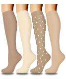 Actinput Compression Stockings for Men & Women - 4 Pairs of Colorful Support Socks for Sports Travel Running and Nursing | Size S-M - Buy Online on SooperMarket.com