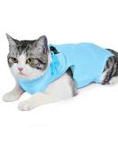 Easy Joy Recovery Suit for Cats - Postoperative Litter Clothing for Abdominal Wounds | E-Collar Alternative | Soft Indoor Pet Apparel (M Blue) - Buy Online on SooperMarket.com