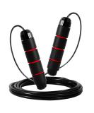 Adjustable Speed Rope - Foam Handle Slipproof Ideal for Fitness & Endurance Jumping - Perfect for Kids & Adults - Black/Red - Buy Online on SooperMarket.com