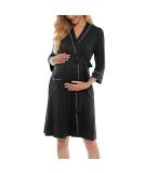 OCCIENTEC Women's Maternity Nursing Robe | Hospital Delivery Nightgown | Breastfeeding Nightdress | XL Black - Buy Online on SooperMarket.com
