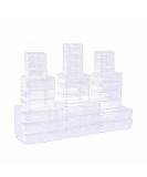LJY 28-Piece Mini Plastic Storage Containers with Lids - Clear - Ideal for Small Items and Craft Projects - Buy Online on SooperMarket.com