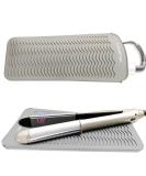 Heat-Resistant Silicone Mat Bag for Curly Bars & Hair Tools | 28.5 cm x 14 cm | Gray - Buy Online on SooperMarket.com