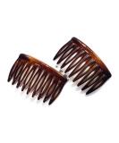 Buy 2 x Mini Insert Comb - 5.2 x 3 cm Havana Brown Split Tooth - Made in France | International Shipping - Buy Online on SooperMarket.com