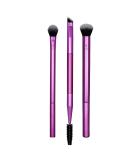 Real Techniques Eye Shade & Blend Makeup Brush Trio, For Eyeshadow & Liner, Makeup Tools for Shaping & Grooming Brows, Defined Makeup Look, Synthetic Bristles, Vegan & Cruelty-Free, 3 Count Eye Shade & Blend Trio, 3 Piece Set - Buy Online on SooperMarket.com
