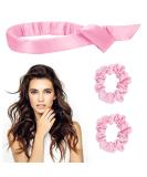 Lazy Curling Rod Headband Set - Heatless Hair Curler, Pink - Buy Online on SooperMarket.com
