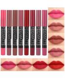 evpct 8Pcs Nude Pink Beige Ruby Rose Red Brown Chestnut Mauve Matte Lipstick and Lip Crayon Liner Pencils Pen Set for Women DNM Designer Lip Stick Set with Liner labiales mate 24 horas originales 01 8 Count (Pack of 1) S... - Buy Online on SooperMarket.com