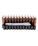 GreenHealth 24 Pack Amber Glass Roll-On Bottles with Stainless Steel Roller Balls & Droppers | 10 ml Capacity - Buy Online on SooperMarket.com