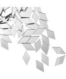 Geiserailie Diamond Shape Mirror Mosaic Tile Small Rhombus Mirror Mini Craft Mirror Rhombus Glass Mirror Tile DIY Mini Size Mirror for Art Wall Door Home Decorations (300 Pieces) - Buy Online on SooperMarket.com