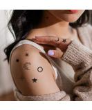 7 Sheets Sun Moon Star Temporary Tattoos  100+ Pattern Minimalist small Cute Black Fake Tatoo Stickers for Kids Women Body Hand Neck Wrist Arm Leg - Buy Online on SooperMarket.com