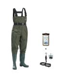 FISHINGSIR HISEA Fishing Waders for Men with Boots Womens Chest Waders Waterproof for Hunting with Boot Hanger Green M8/W10 - Buy Online on SooperMarket.com