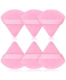 Prousky 6-Piece Dark Pink Triangle Makeup Powder Puffs - Soft Velour Puff for Pressed and Loose Powder, Ideal for Face Foundation and Mineral Makeup Application - Buy Online on SooperMarket.com