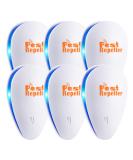 Set of 6 Ultrasonic Pest Repellers - Electronic Plug-in Indoor Repellent for Fleas, Insects, Mosquitoes, Mice, Spiders, Ants, Rats, Roaches, Bugs - Non-Toxic for Humans & Pets - White - Buy Online on SooperMarket.com