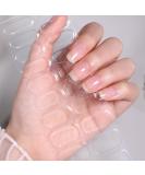 Semi Cured Gel Nail Polish Strips Gel Nail Stickers 20 Stickers Nail Wraps Soft Self-Adhesive Gel Nail Stickers Salon-Quality Gel Nail Strips UV/LED Lamp Required (Clear-extension-52) - Buy Online on SooperMarket.com