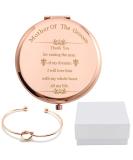 COFOZA Rose Gold Mother of The Groom Gifts Set: Compact Mirror & Knot Bracelet - Perfect Wedding Proposal Gift for Groom's Mother - Buy Online on SooperMarket.com