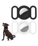 Wallfid Airtag Dog Collar & Silicone GPS Tracker Cover Anti-Loss Pet Accessory for Cats & Dogs (Black & White) - Buy Online on SooperMarket.com