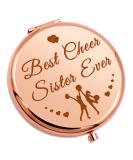 Sister Cheerleading Gift Compact Makeup Mirror - Friendship Gifts for Cheerleaders - Rose Gold Pocket Mirror - Buy Online on SooperMarket.com