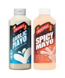 Crucials Garlic & Mayo Squeezy Sauce 500ml with Spicy Mayo Hint of Garlic Squeezy 500ml (2 Pack Mixed Bundle) - Buy Online on SooperMarket.com