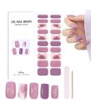 Semi Cured Gel Nails Strips 20PCS Burple Glitter Self Adhesive Gel Nail Stickers Soft Full Nail Wraps Waterproof Gel Nail Strips Decal with Nail File & Stick UV/LED Lamp Required - Buy Online on SooperMarket.com