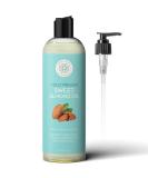 Pure Body Naturals Sweet Almond Oil 16 fl. oz - 100% Pure Cold Pressed, Hexane Free, Skin Moisturizer, Nail Strengthener, Carrier Oil for Therapeutic Massage - Buy Online on SooperMarket.com