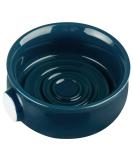 Lake Blue Ceramic Shaving Soap Bowl with Non-slip Handle | Large Capacity for Wet Razor Shave Cream | Easy Lather Ridges for Men - Buy Online on SooperMarket.com