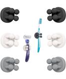 Tecbull Funny Hooks - Self-Adhesive Toothbrush & Razor Holder | No Drilling 6x Black/Gray/White + Replacement Pads - Buy Online on SooperMarket.com