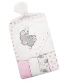Baby Hooded Towel Set with Flannel Face Cloths - 5 Piece Bath Time Bundle (Pink) - Buy Online on SooperMarket.com