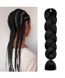 Aomig Braids Extensions 24 "For the braid Box Braids hair extension braid black synthetic hair for braiding 1 bundle of KanCalon Synthetic Crochet hair braiding hair afro box braiding party look 1PC black - Buy Online on SooperMarket.com