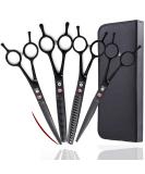 Dream Reach Professional 7.0 Inches Dog Grooming Scissors Kit Cutting Curved Scissors Thinning Shears Grooming Pet Hair Trimming Scissors Set for Dogs and Cats (4-set) - Buy Online on SooperMarket.com