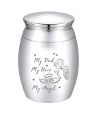 CREATCABIN Mini Cremation Urn Small Keepsake Urns Ashes Alloy Kit My Dad Hero Angel Metal Sharing Urn Memorials Miniatur Container Remains for Female Male Human Pets Angel & Fairy 1.6x1.2 Inch(Silver) Silver-angel&fairy - Buy Online on SooperMarket.com