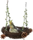 WACURRENTHYD Natural Rattan Nest Small Medium Large Bird Swing for Parrot Parakeet Cockatiel Conure Cockatoo Macaw Amazon African Grey Lovebird Finch Canary Budgie Cage Perch Toy (Small) - Buy Online on SooperMarket.com