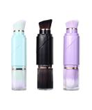 Vtrem Retractable Travel Makeup Brush Set - Kabuki Double-Ended Foundation & Blush Brushes in Blue Black Purple | Mini Compact Face Brush for Flawless Powder & Highlighter - Buy Online on SooperMarket.com