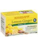 Bigelow Herbal Tea Plus Probiotics Lemon Ginger Caffeine Free 18 Tea Bags 1.39 oz (39 g) - Buy Online on SooperMarket.com