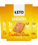 Keto Crackers low carb crackers (Cheddar and Onion) Keto friendly snack crackers almost zero carb no sugar (3 Pack) almond flour crackers healthy snack absolutely gluten free crackers paleo snack friendly - Buy Online on SooperMarket.com