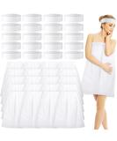 Jiuguva 20 Sets Disposable Facial Headband and Spa Wrap Bathrobe Adjustable Nonwoven Bath Wrap Spa Headbands for Women Sauna Salon Skirt Sweat Steaming Hair Mother's Day Gifts  White - Buy Online on SooperMarket.com