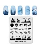 Natural Forest Wildlife Nail Art Stamping Plate - Wolf Moon Eagle Branch Design | Nail Design Manicure Print DIY Transfer Tools NA032 - Buy Online on SooperMarket.com
