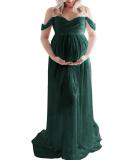 FEOYA Maxi Maternity Dress - Lace Strapless Gown for Pregnant Women Photography - Green - Buy Online on SooperMarket.com