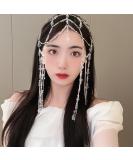 Wiwpar Boho Crystal Long Chain Tassel Headpiece | Rhinestone Festival & Wedding Hair Accessories for Women & Girls - Buy Online on SooperMarket.com