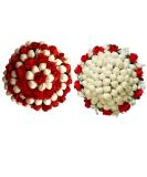 GadinFashion Paper Bun Juda Maker Flower Gajra Hair Accessories for Women and Girls - Wedding Red (Multicolor) - Pack of 2 - Buy Online on SooperMarket.com