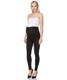 SoftSail Maternity Leggings with Belly Support - High Waisted Cotton Trousers for Pregnancy | Stretchy & Comfortable Maternity Pants in Black - Buy Online on SooperMarket.com