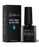Gelike ec Gel Nail Glue: 6 in 1 UV Nails Glue Extra Strong for Clear Nail Tips 8ML Technological Brush On Nail Glue for Broken False Nails MUST DRY UNDER NAIL LAMP A-Clear - Buy Online on SooperMarket.com